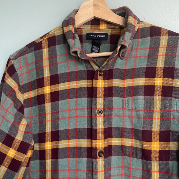 Lands End Plaid Button Down - Picture 2 of 6